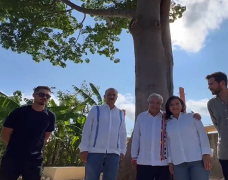 AMLO supervisa construcción del nuevo malecón de Villahermosa; “esto es Tabasco y no como lo pintan”